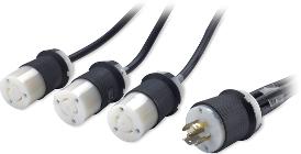 American Power Conversion-AP9884 Cable Assembly AC Power Cable Assembly 0.6m/1.2m/1.8m NEMA L21-20P to 3 NEMA L6-20R PL-SKT
