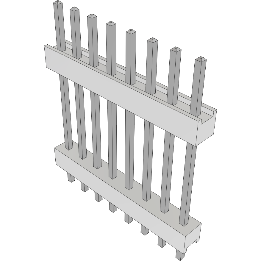 Samtec-HW-08-11-T-S-630-110 Embases de raccordement et réceptacles PCB Conn Board Stacker HDR 8 POS 2.54mm Solder ST Top Entry Thru-Hole Bulk