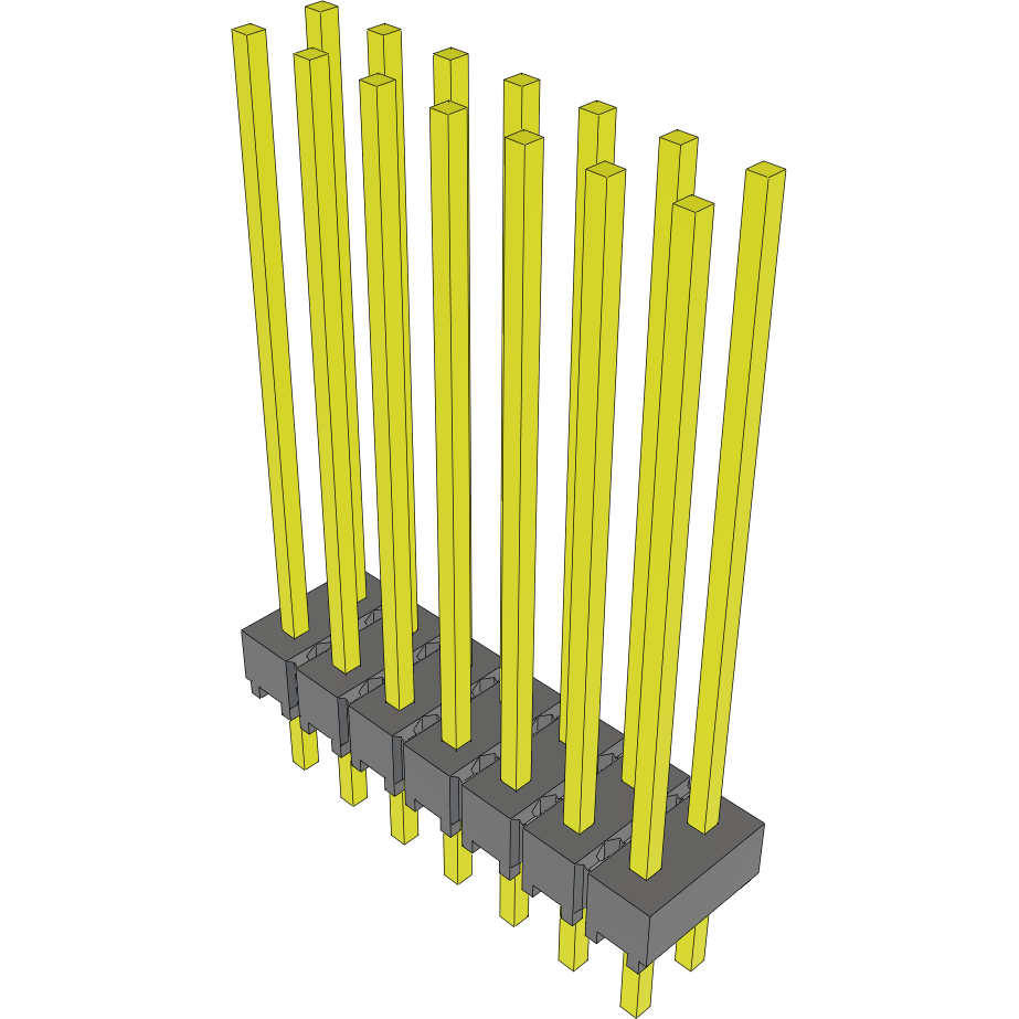 Samtec-MTSW-107-12-S-D-800 Connector Headers and PCB Receptacles Conn Unshrouded Header HDR 14 POS 2.54mm Solder ST Top Entry Thru-Hole Bulk