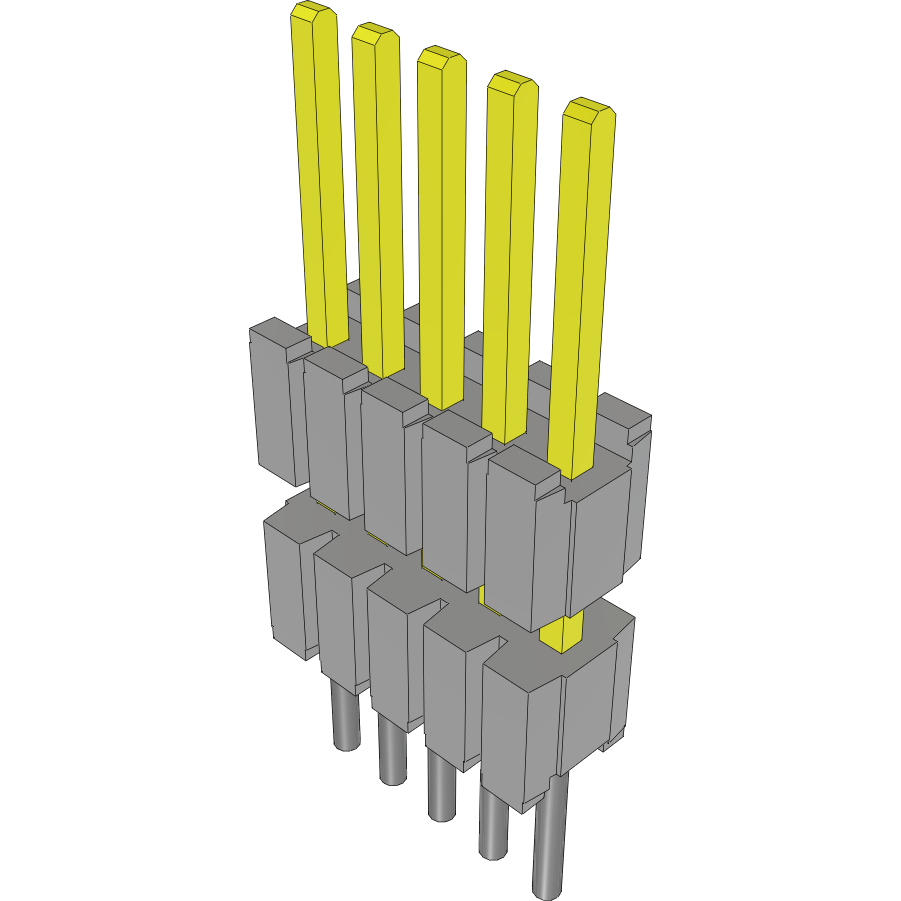 Samtec-DWM-05-54-L-S-245 连接器插头及 PCB 插座 Conn Board Stacker HDR 5 POS 1.27mm Solder ST Thru-Hole Bulk