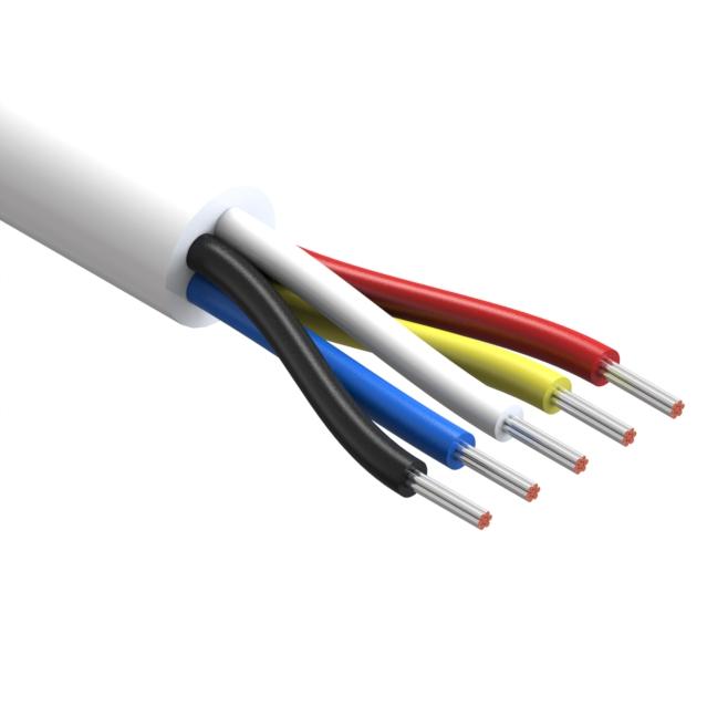 Tensility International-30-01281 Kabel, Mehrleiter Multi-Conductor Cable Polyvinyl Chloride 5Conductors 22AWG 5.8mm 300V White Polyvinyl Chloride