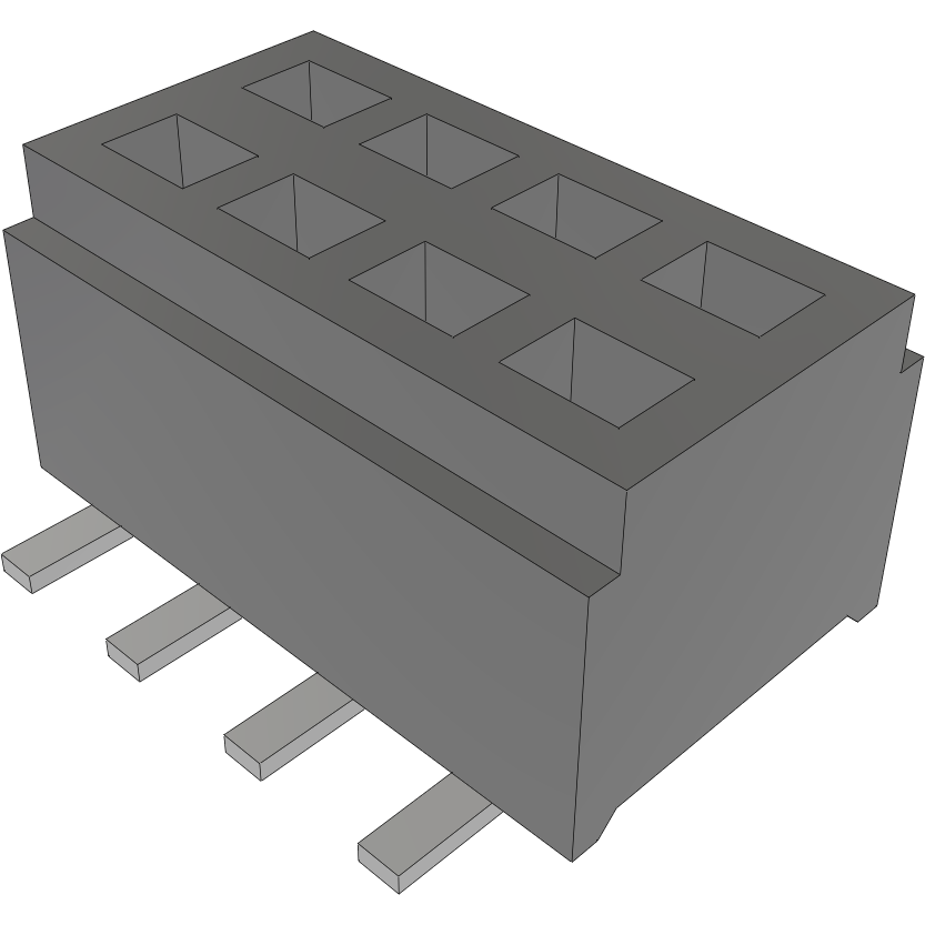 Samtec-CLM-104-02-F-D-BE Cabezales del conector y receptáculos PCB Conn Micro Socket Strip SKT 8 POS 1mm Solder ST SMD Bag