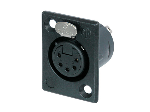 Neutrik Group-NC5FP-B-1 音频及视频连接器 Conn XLR Connector F 5 POS Solder Cup ST Panel Mount 5 Terminal 1 Port