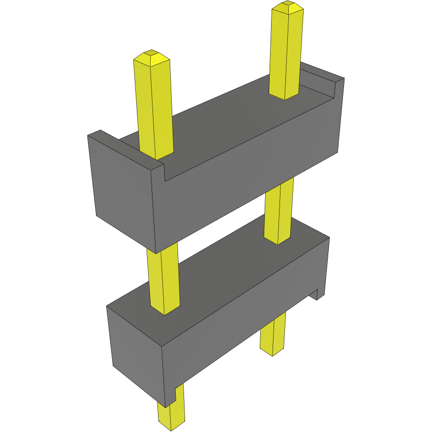 Samtec-DW-01-08-TM-Q-330 连接器插头及 PCB 插座 Conn Board Stacker HDR 2 POS Solder ST Top Entry Thru-Hole Bulk
