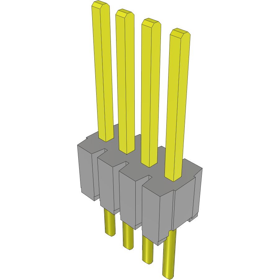 Samtec-HTMS-104-01-L-S Cabezales del conector y receptáculos PCB Conn Unshrouded Header HDR 4 POS 1.27mm Solder ST Top Entry Thru-Hole Layer