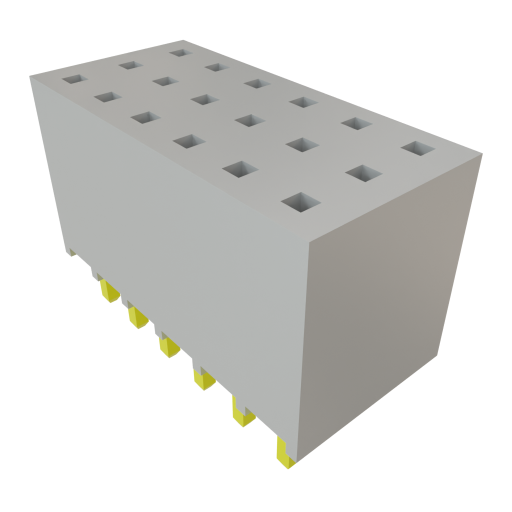 Samtec-SSQ-106-01-G-T Connector Headers and PCB Receptacles Conn Socket Strip SKT 18 POS 2.54mm Solder ST Top Entry Thru-Hole Bulk