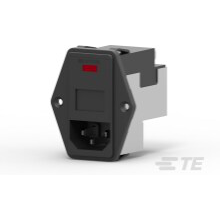 TE Connectivity-PE000DHXA Module d&rsquo;admission d&rsquo;alimentation Power Entry Module EMI Filtered M 3 POS (115VAC/230)VACVAC 10A/Contact Fuse/Voltage Selector ST 1 Port