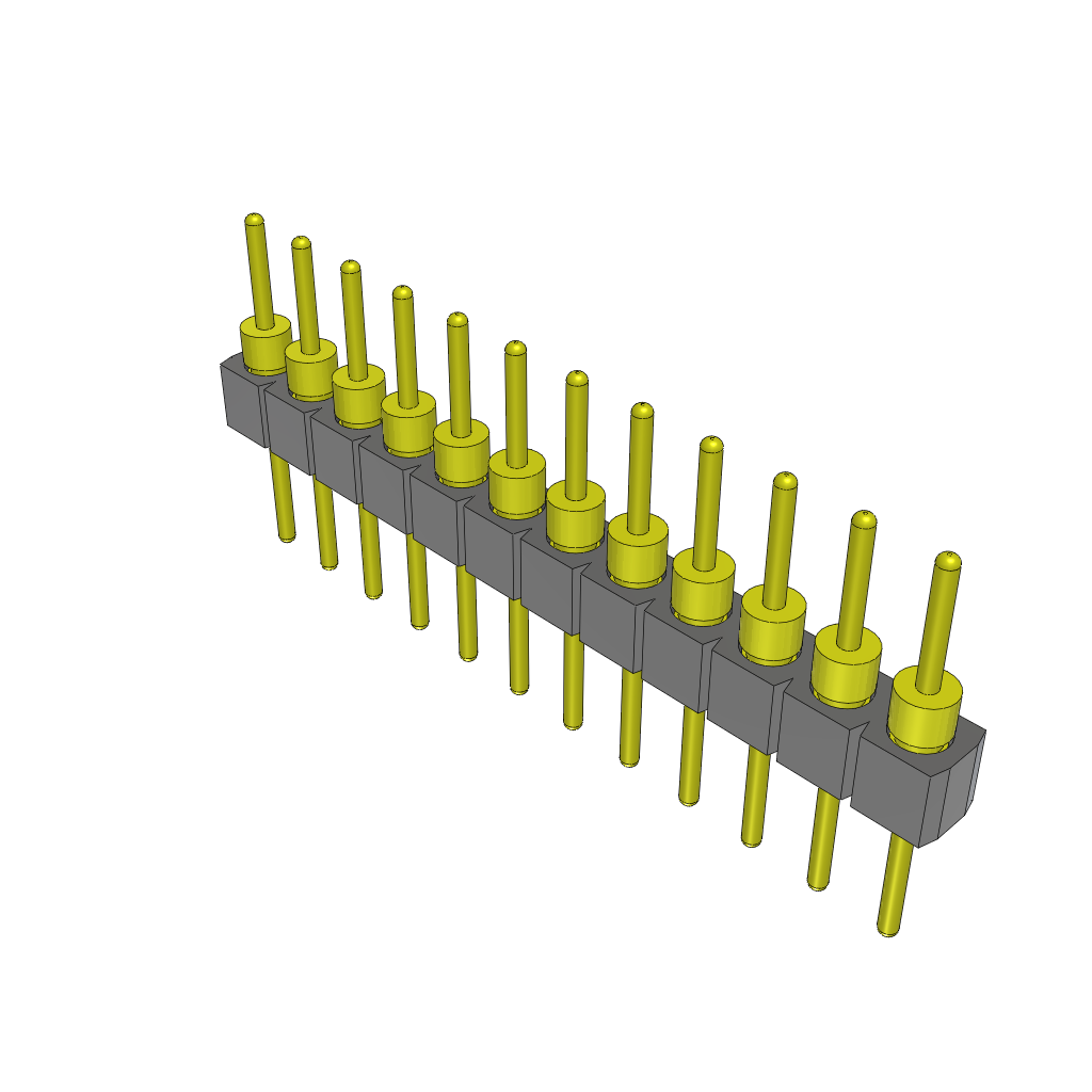 Samtec-TS-112-T-A-1 Piastre connettori e prese PCB Conn Unshrouded Header HDR 12 POS 2.54mm Solder ST Top Entry Thru-Hole Tube
