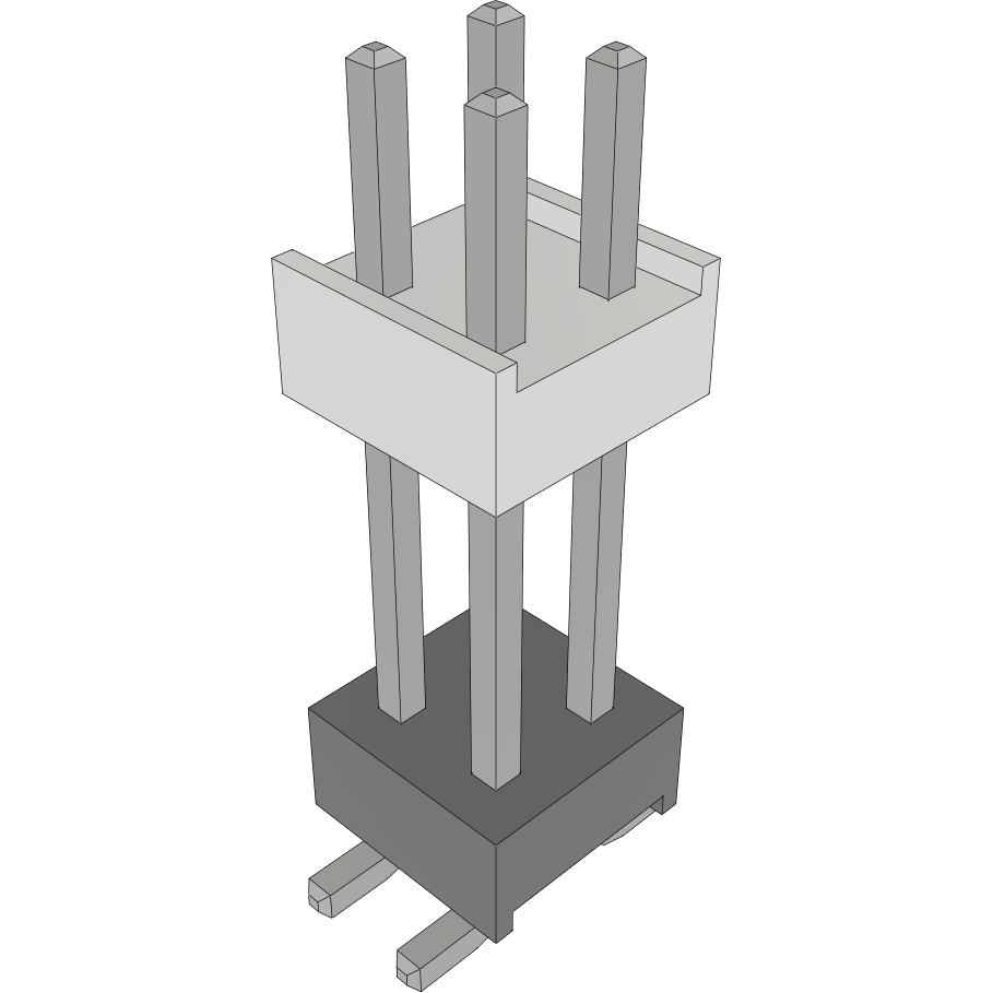 Samtec-HW-02-09-T-D-527-SM Steckverbinderleisten und Leiterplattenbuchsen Conn Board Stacker HDR 4 POS 2.54mm Solder ST Top Entry SMD Layer
