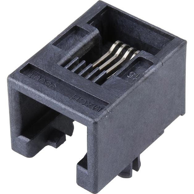 Molex-955012641 Connettore telefono e telecomunicazione Conn RJ-11 RCP 6 POS 2.54mm Solder RA Thru-Hole 4 Terminal 1 Port Cat 3 Tray