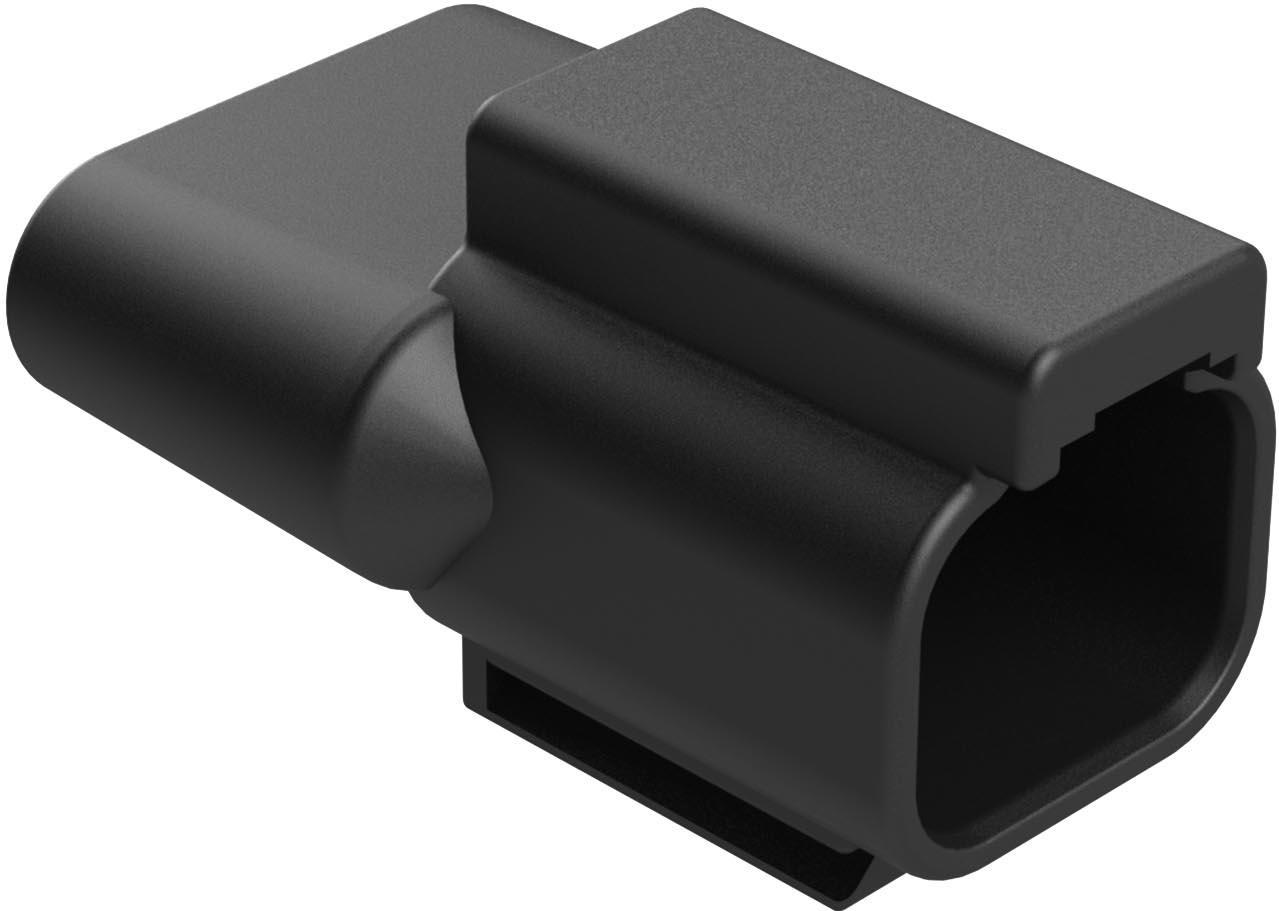 Amphenol-AT04-2P-RT01 Einzeladersteckverbinder, Gehäuse Conn Housing RCP 2 POS Crimp ST Cable Mount Black