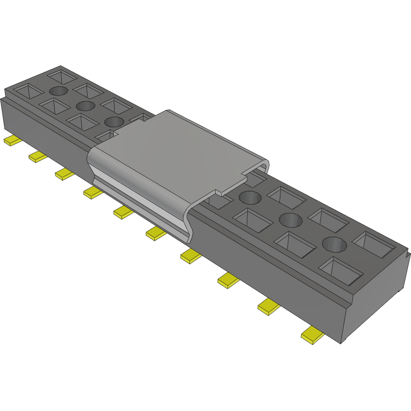 Samtec-CLT-110-02-G-D-BE-P-TR Embases de raccordement et réceptacles PCB Conn Socket Strip SKT 20 POS 2mm Solder ST Bottom Entry SMD TIGER CLAW™ T/R