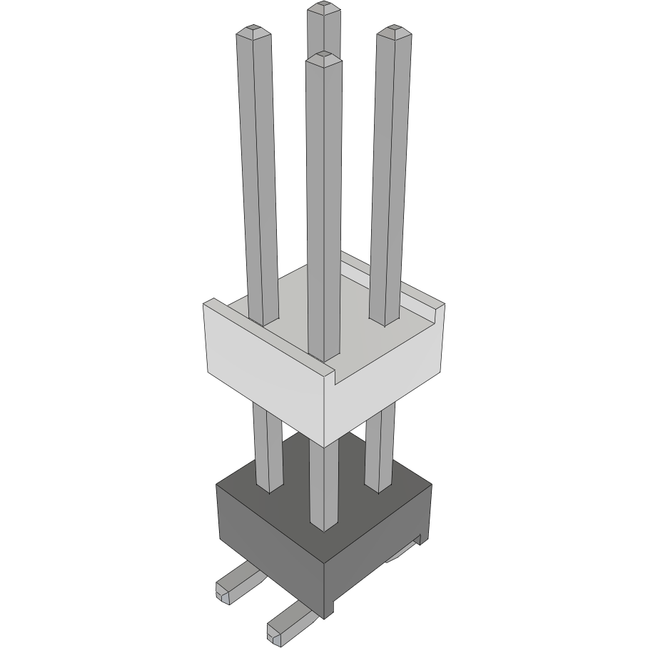 Samtec-HW-02-10-T-D-433-SM Embases de raccordement et réceptacles PCB Conn Board Stacker HDR 4 POS 2.54mm Solder ST Top Entry SMD Layer