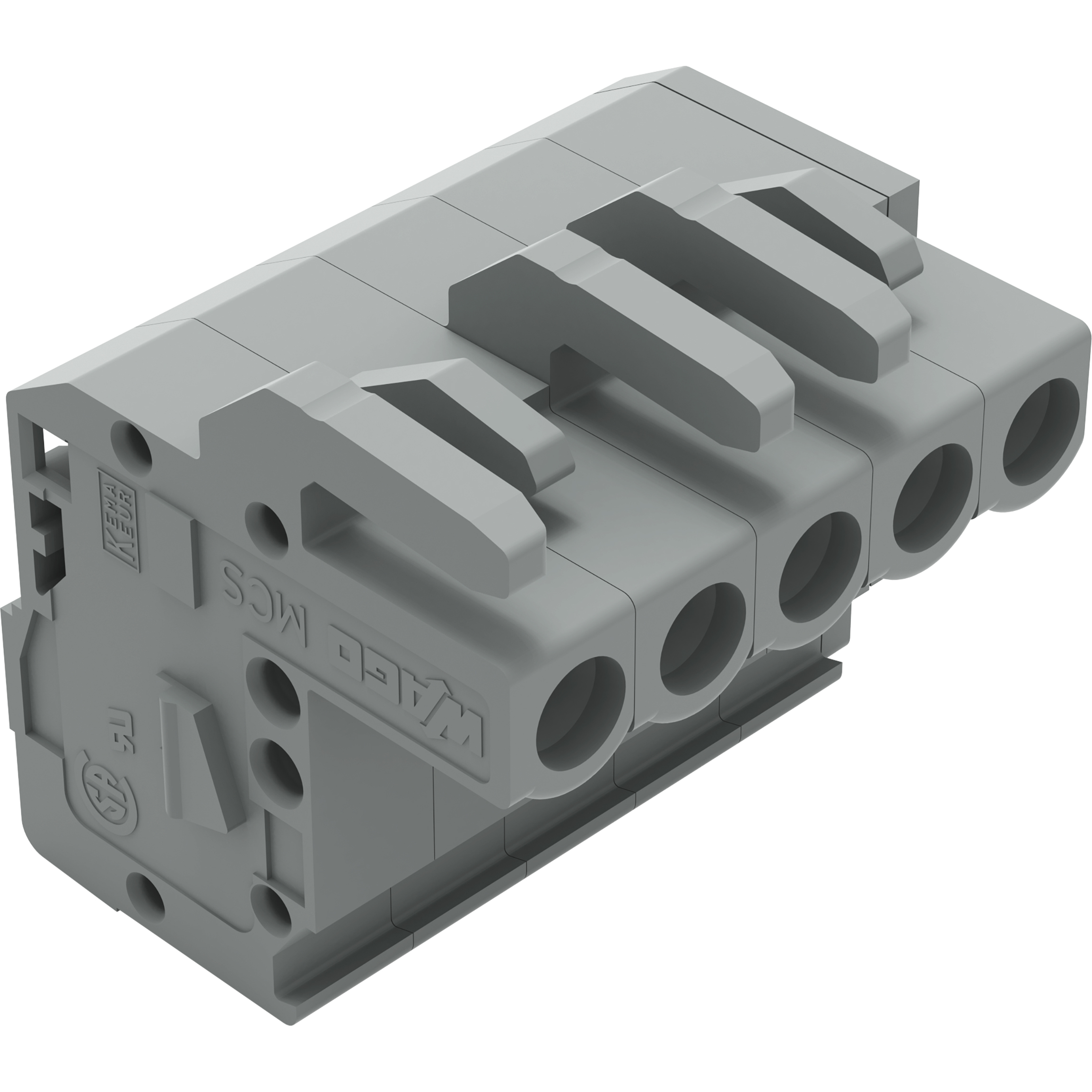 WAGO-232-105/026-000 Blocchi terminali connettore Conn Terminal Block F 5 POS 5mm Spring Clamp RA Cable Mount 15A Box