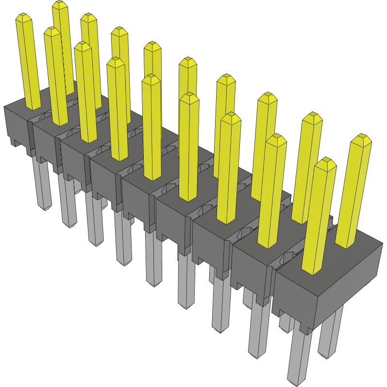 Samtec-HTSW-109-08-L-D Connector Headers and PCB Receptacles Conn Unshrouded Header HDR 18 POS 2.54mm Solder ST Top Entry Thru-Hole Bulk