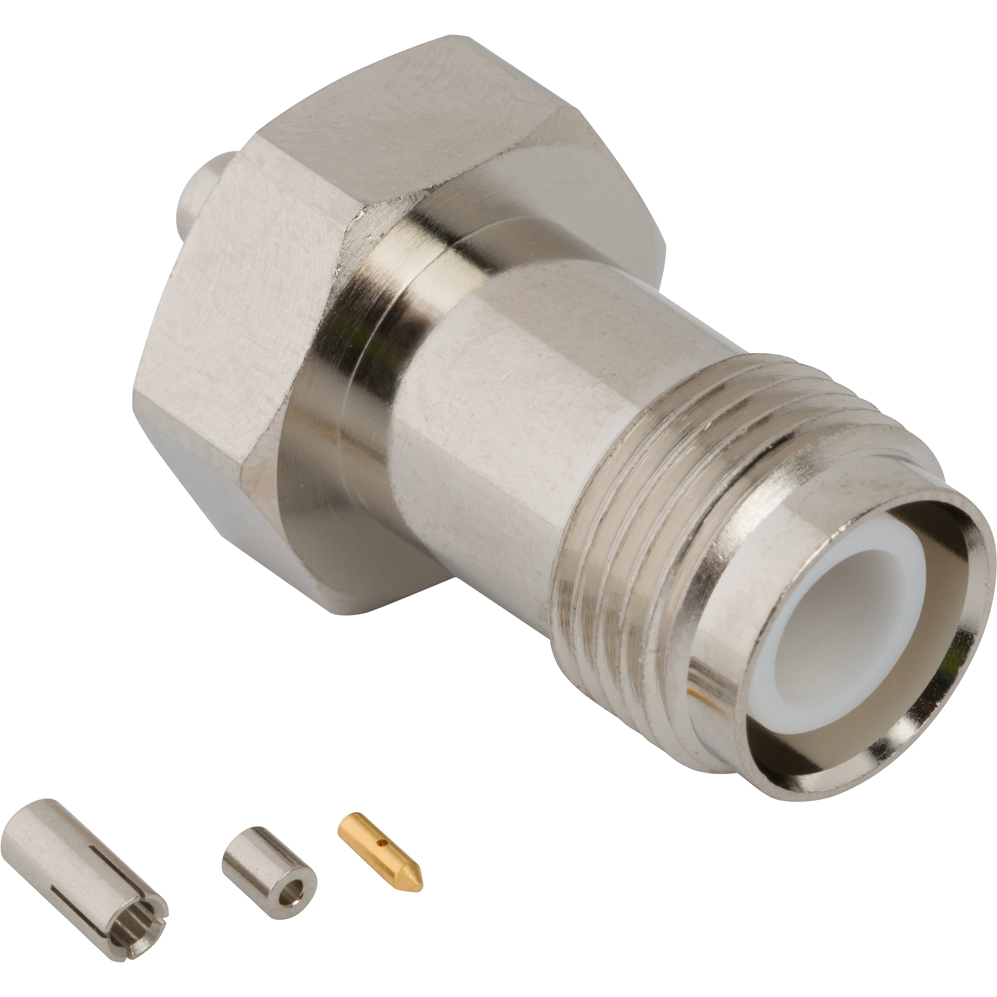 Amphenol-031-6988 Connettore RF Conn RPTNC 0Hz to 9GHz 50Ohm Crimp/Solder ST Cable Mount F Gold