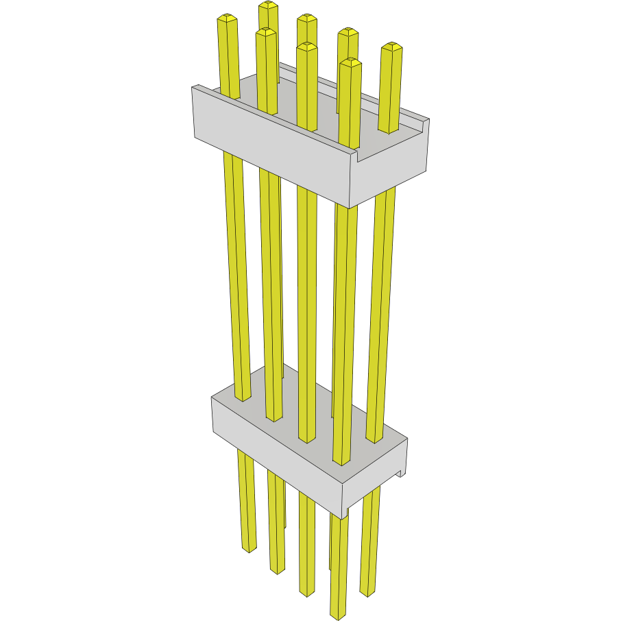 Samtec-HW-04-19-G-D-820-376 Connector Headers and PCB Receptacles Conn Board Stacker HDR 8 POS 2.54mm Solder ST Top Entry Thru-Hole Bulk