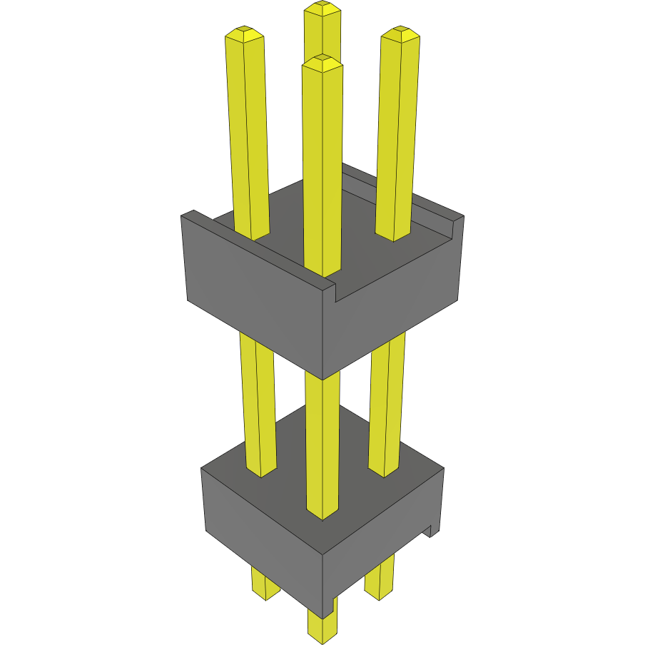 Samtec-DW-02-09-T-D-430 Connector Headers and PCB Receptacles Conn Board Stacker HDR 4 POS 2.54mm Solder ST Top Entry Thru-Hole Bulk