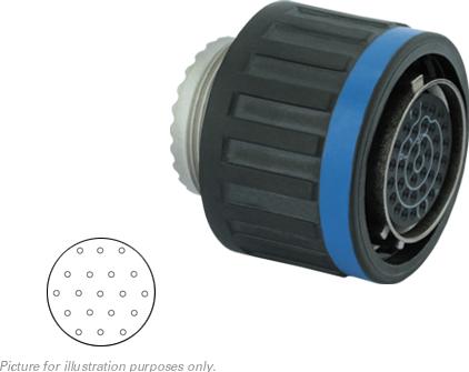 SOURIAU-D38999/26MD19SN Connector Circular Conn Circular SKT 19 POS Crimp ST Cable Mount 19 Terminal 1 Port