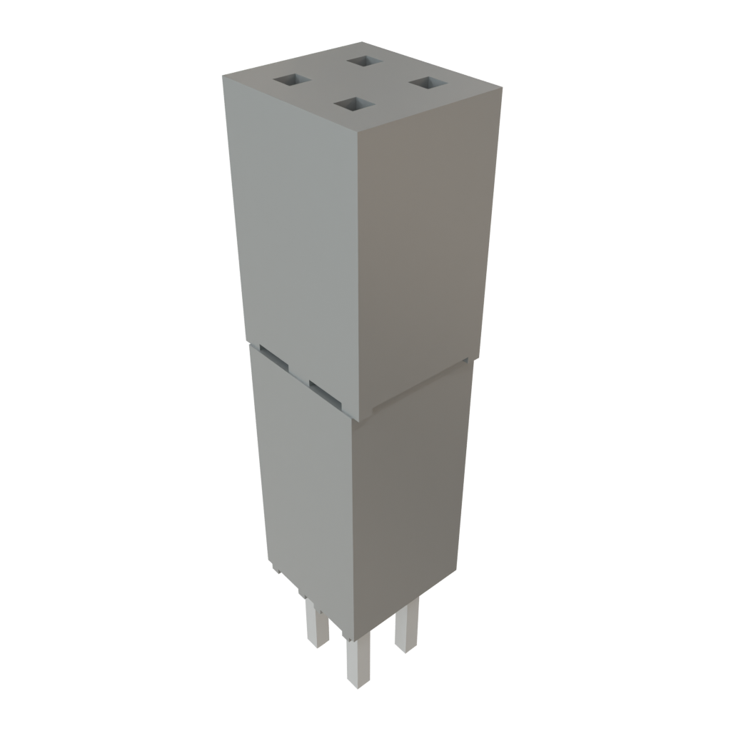 Samtec-ESQ-102-44-T-D Steckverbinderleisten und Leiterplattenbuchsen Conn Elevated Socket SKT 4 POS 2.54mm Solder ST Top Entry Thru-Hole Bulk