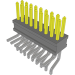 Conn Unshrouded Header HDR 18 POS 1.27mm Solder RA Side Entry SMD/Thru-Hole TIGER CLAW™ Tube