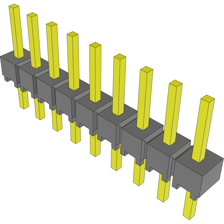 Samtec-MTSW-109-07-T-S-200 Connector Headers and PCB Receptacles Conn Unshrouded Header HDR 9 POS 2.54mm Solder ST Top Entry Thru-Hole Bulk