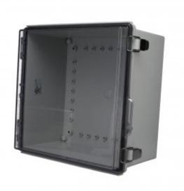 Bud Industries-PTQ-11066-C Kästen, Gehäuse und Gestelle Fiberglass Box with Stainless Steel Latch with clear cover 11.81x11.81x7.09