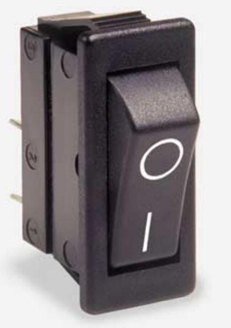 Bulgin Components PLC-C1300AABB Switch Rocker Switch Rocker ON OFF SPST Quick Connect Curved Rocker 20A 250VAC 28VDC 745.7VA