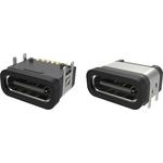 Amphenol Communications Solutions-10165429-00011LF Connector USB Conn USB 2.0 Type C RCP 6 POS 0.5mm Solder RA SMD 6 Terminal 1 Port T/R