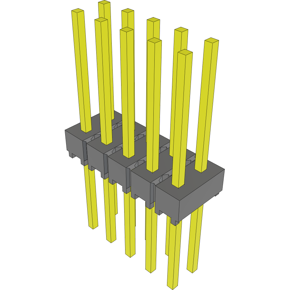Samtec-MTSW-105-10-S-D-400 Connector Headers and PCB Receptacles Conn Unshrouded Header HDR 10 POS 2.54mm Solder ST Top Entry Thru-Hole Bulk