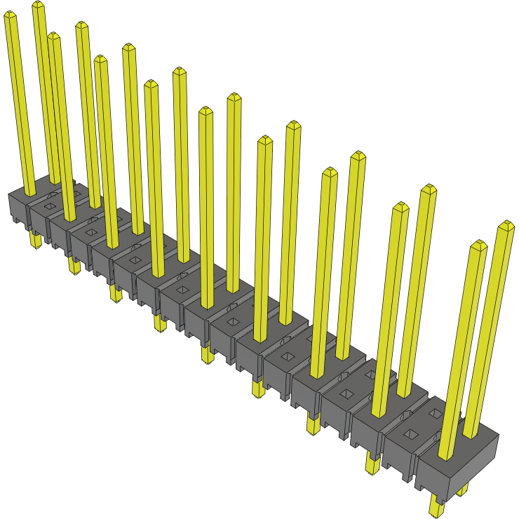 Samtec-TSW-209-17-T-D 连接器插头及 PCB 插座 Conn Unshrouded Header HDR 18 POS 5.08mm Solder ST Top Entry Thru-Hole Bulk