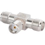 Conn SMA Adapter 0Hz to 12.4GHz 50Ohm T Style (3)F Gold Over Nickel Tray