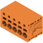 Printed circuit board terminals, 5.08 mm, Number of poles 5, 90Deg, Solder pin length (l) 3.5 mm, tinned, orange, PUSH IN without actuator, Clamping range, max. 2.5 mm2, Box