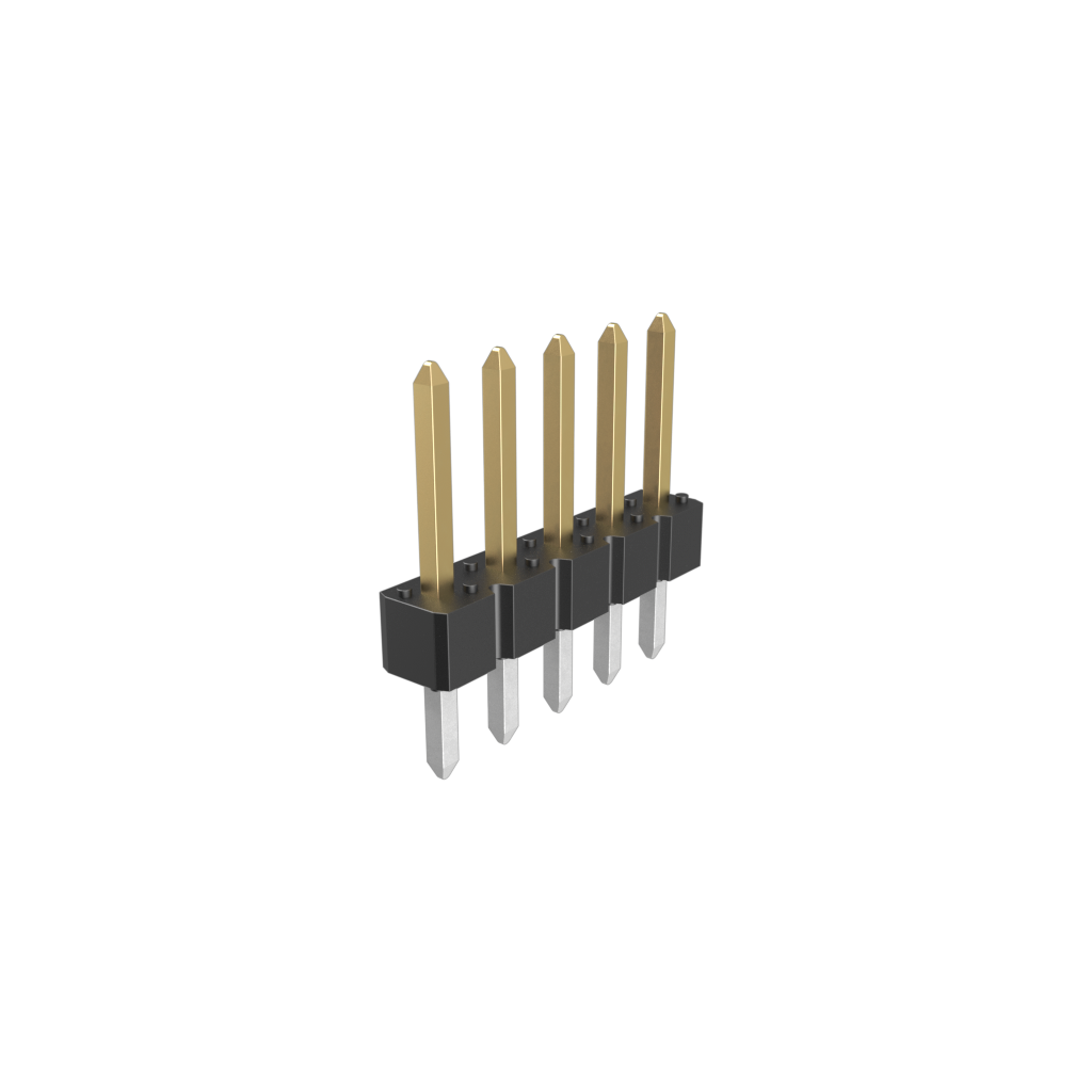 Amphenol Communications Solutions-68001-105HLF Connector Headers and PCB Receptacles BergStik®, Board to Board connector, Unshrouded vertical header, Through Hole, Single Row, , 5 Positions, 2.54 mm (0.100in) Pitch
