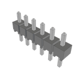 Conn Unshrouded Header HDR 6 POS 2.54mm Solder ST Top Entry Thru-Hole Bulk