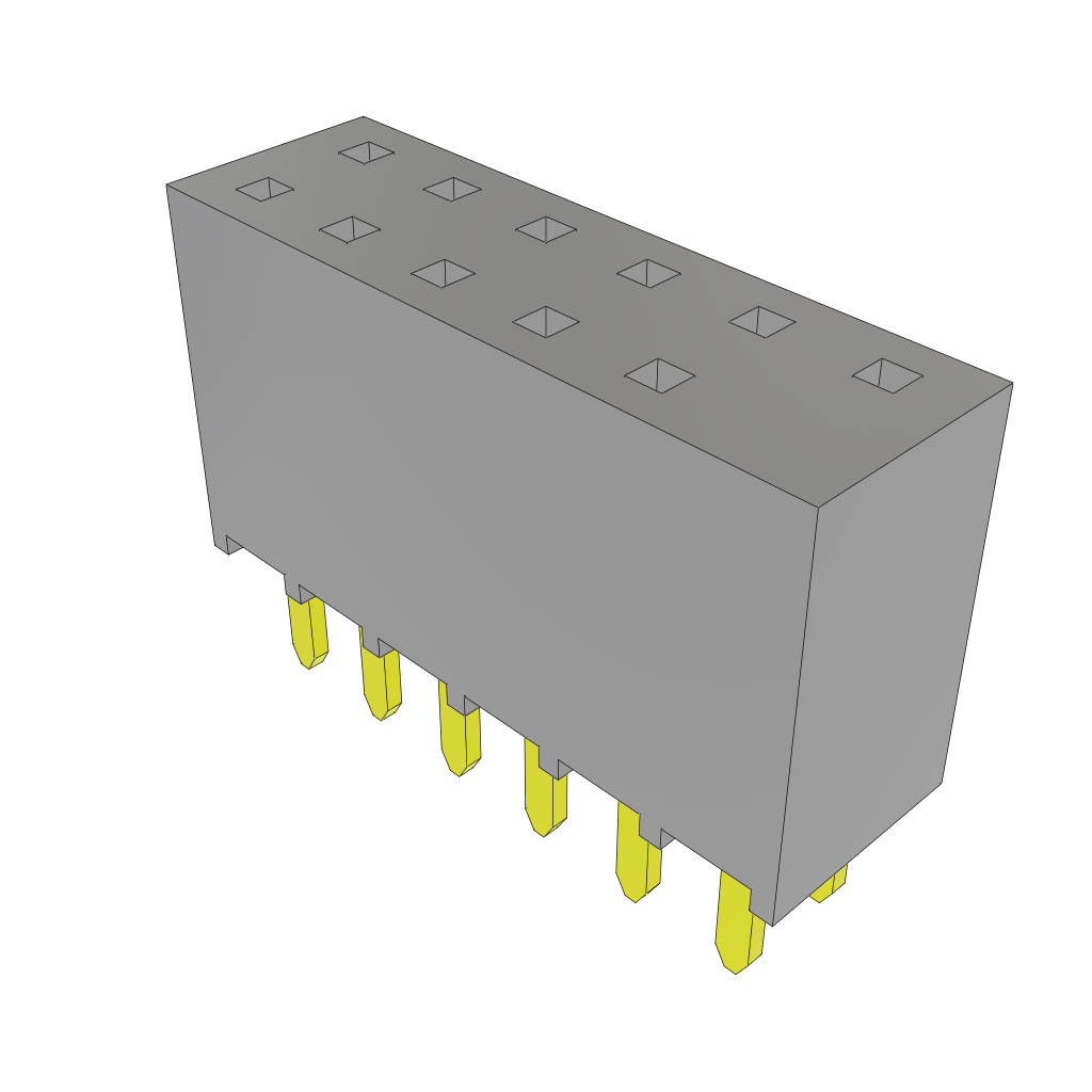 Samtec-SSW-106-06-S-D-001 Connector Headers and PCB Receptacles Conn Socket Strip SKT 12 POS 2.54mm Solder ST Top Entry Thru-Hole Bulk