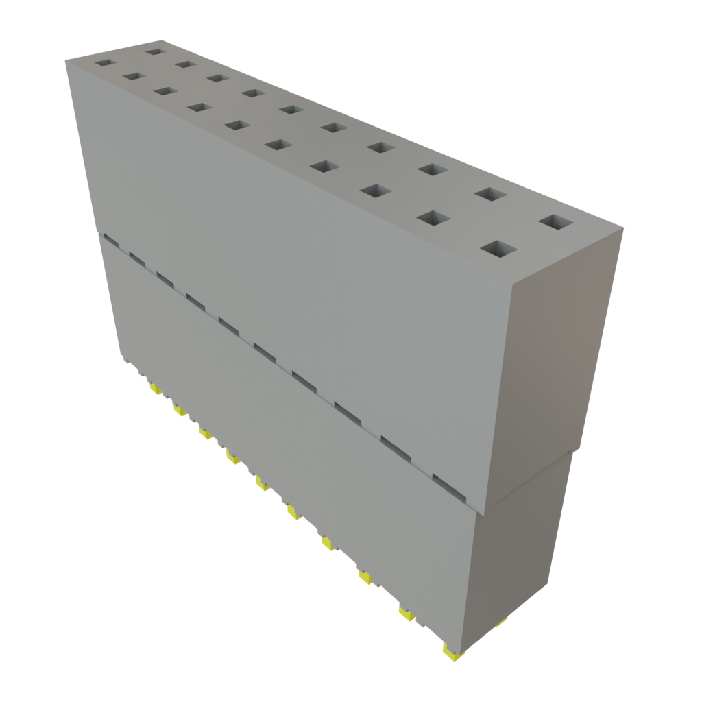 Samtec-ESQ-110-33-G-D Embases de raccordement et réceptacles PCB Conn Elevated Socket SKT 20 POS 2.54mm Solder ST Top Entry Thru-Hole Tiger Buy™ Tube