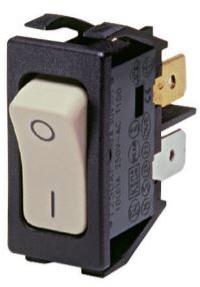 Bulgin Components PLC-C1250APBB Wippschalter Switch Rocker ON OFF DPST Quick Connect Curved Rocker 16A 400VAC 30VDC 372.85VA