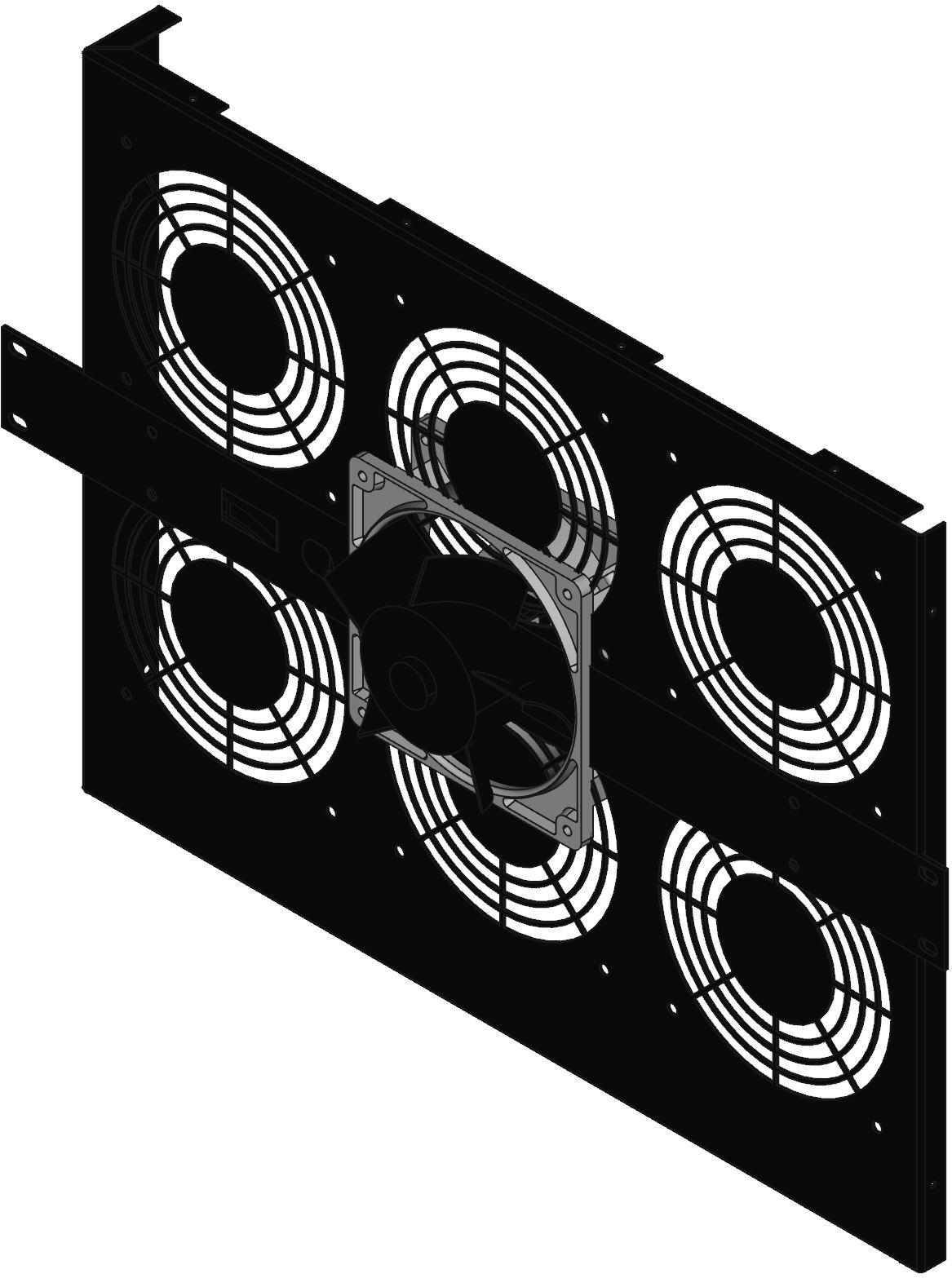 Hammond Manufacturing-FT600HA1220BK null Rack Mount Fan Tray 220V 600Cfm W/ Switch