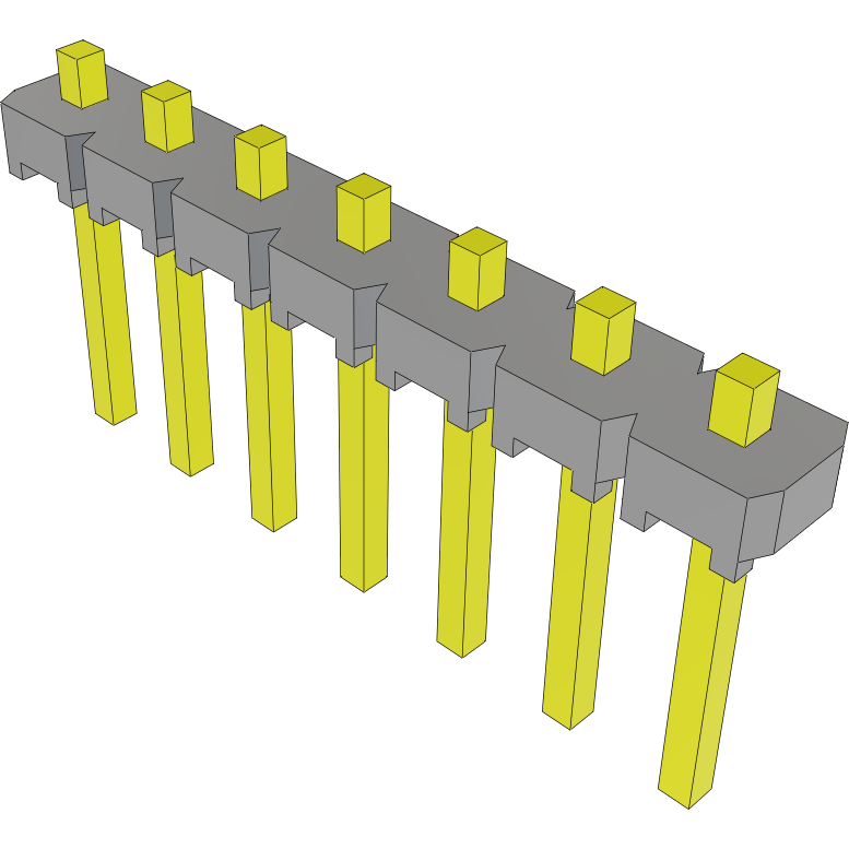 Samtec-MTLW-107-05-T-S-040 Steckverbinderleisten und Leiterplattenbuchsen Conn Unshrouded Header HDR 7 POS 2.54mm Solder ST Top Entry Thru-Hole Bulk