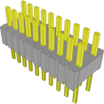 Conn Unshrouded Header HDR 20 POS 1.27mm Solder ST Top Entry Thru-Hole Tube