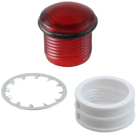 Visual Communications-HMS_462_RTP Optische Linsen Round Optical Lens Red Polycarbonate