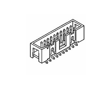 Amphenol Communications Solutions-72454-020LF Connector Headers and PCB Receptacles Quickie Slimline Header, Wire to Board connector, Surface Mount, Double Row, 20 Positions, 2.54 mm (0.1 in.), Vertical Header 0.76 um (30 uin) Gold Mating Plating