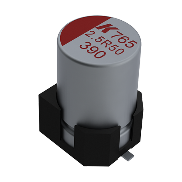 KEMET Corporation-A765KN108M0ELAE012 Capacitor Aluminum Polymer Cap Aluminum Polymer 1000uF 2.5VDC 20%( 8 X 9.7mm) SMD 0.012 Ohm 4.26A 2000h 105°C T/R