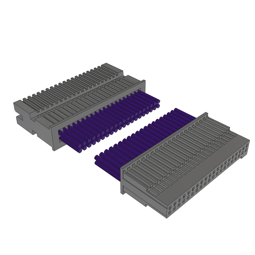 Samtec-TFSD-20-28-H-06.00-T-NDS Andere Kabelbaugruppen Cable Assembly Discrete Wire 0.152m 28AWG Terminal Strip to Socket Strip 40 to 40 POS HDR-SKT Crimp-Crimp Layer