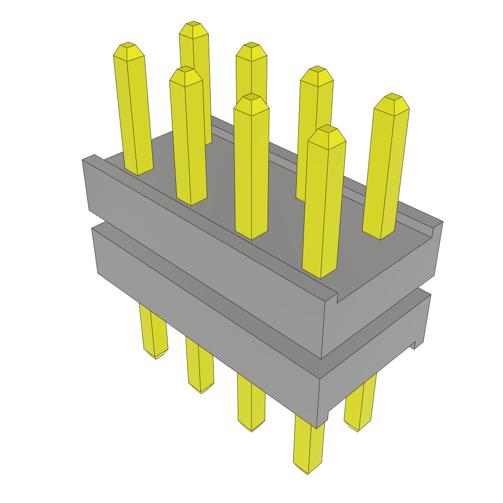 Samtec-TW-04-02-G-D-140-120 Steckverbinderleisten und Leiterplattenbuchsen Conn Board Stacker HDR 8 POS 2mm Solder ST Top Entry Thru-Hole Bulk