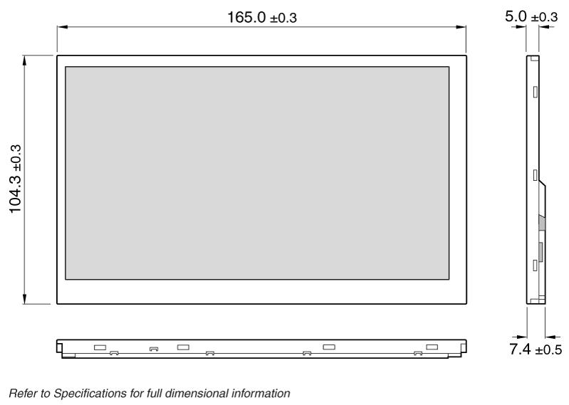 Sharp-LQ070Y3LG05 Módulos TFT 17.8in TFT WVGA 800x480Pixels LVDS LED Backlight -10°C to 70°C