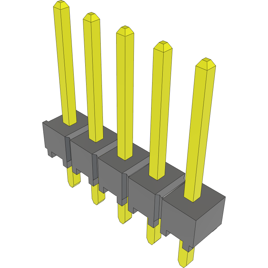 Samtec-TSW-105-14-G-S 连接器插头及 PCB 插座 Conn Unshrouded Header HDR 5 POS 2.54mm Solder ST Top Entry Thru-Hole Bulk