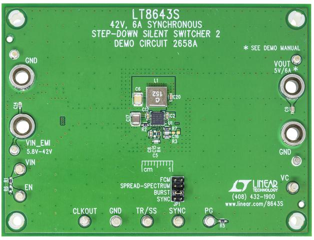 Analog Devices-DC2658A Power Management Development Boards and Kits LT8643S DC to DC Converter and Switching Regulator Chip 4.85V to 5.15V Output Demonstration Circuit