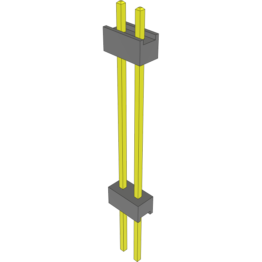 Samtec-EW-02-19-G-S-900 Connector Headers and PCB Receptacles Conn Board Stacker HDR 2 POS 2.54mm Solder ST Top Entry Thru-Hole Bulk